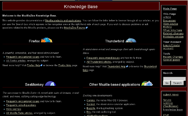MozillaZine KB  red & black  w/clean-up