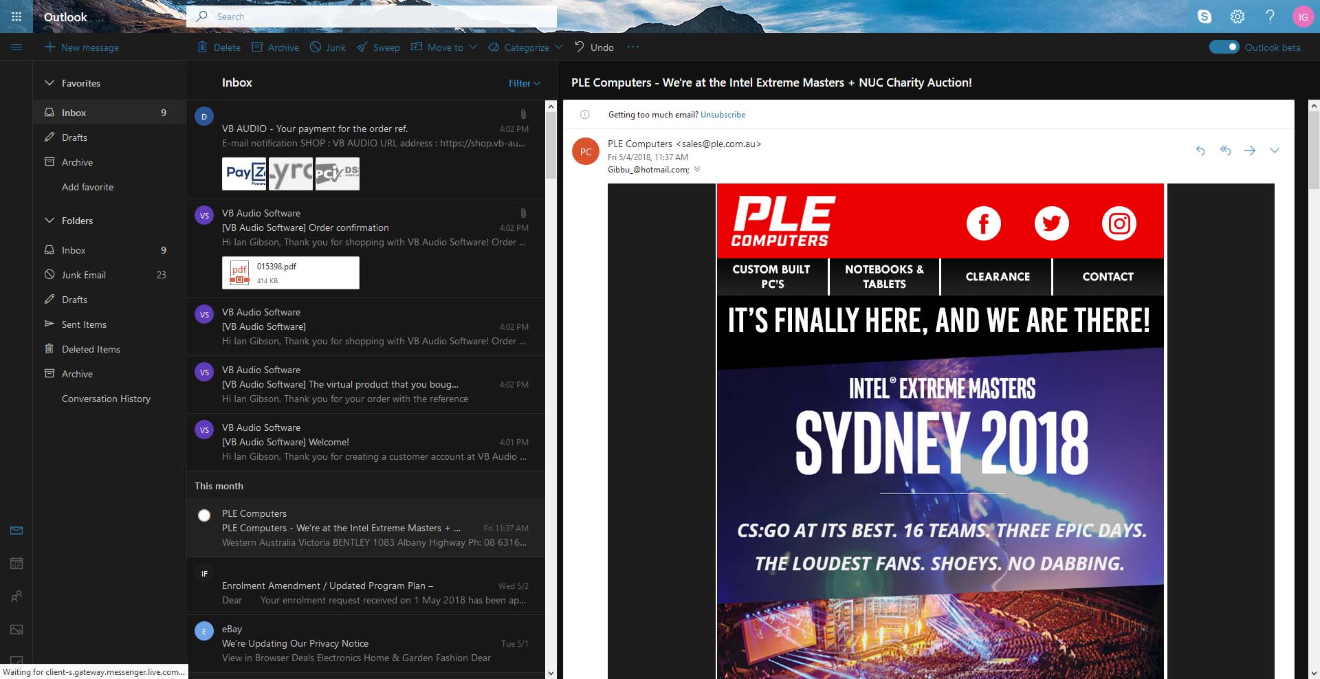 Outlook / Hotmail - DARK