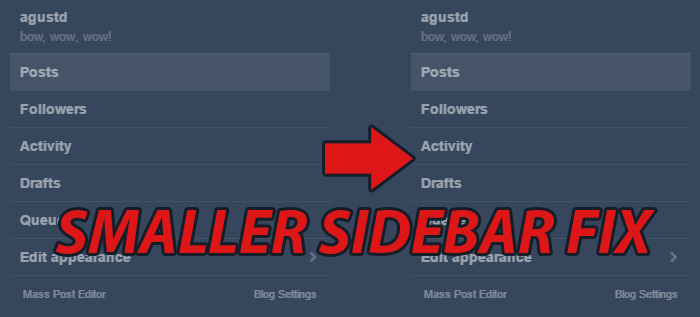 slimmer tumblr dashboard fix