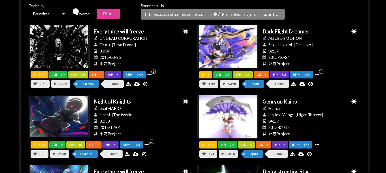 Black OsuSearch: Beta