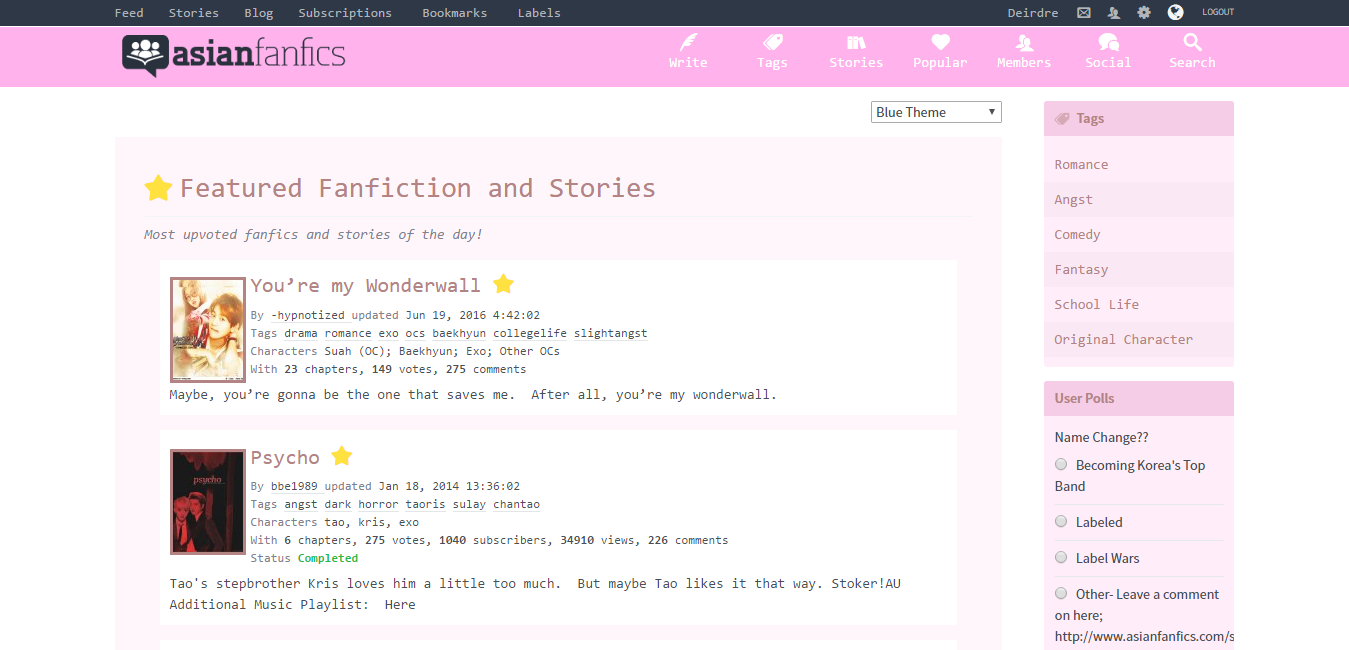 AsianFanfics - Pink Theme
