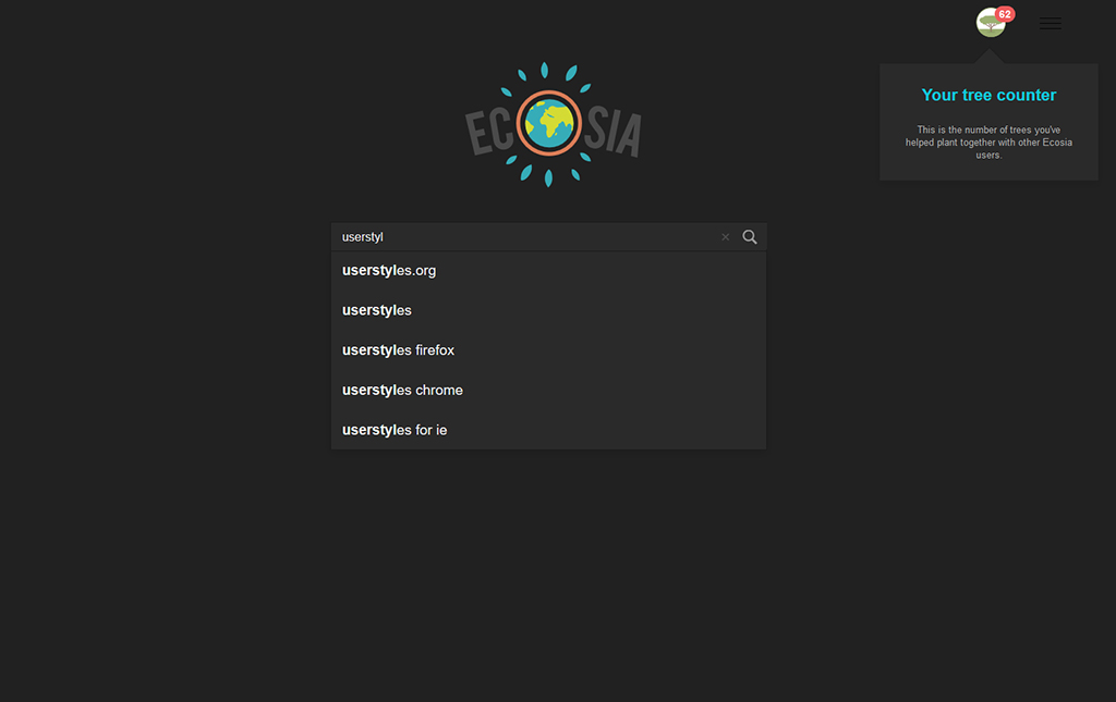 Ecosia - Dark Version