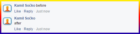 Facebook comments break line