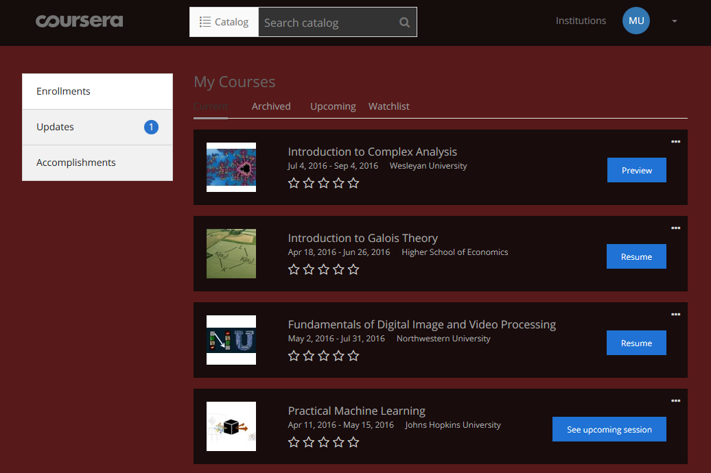 Coursera Dark Red
