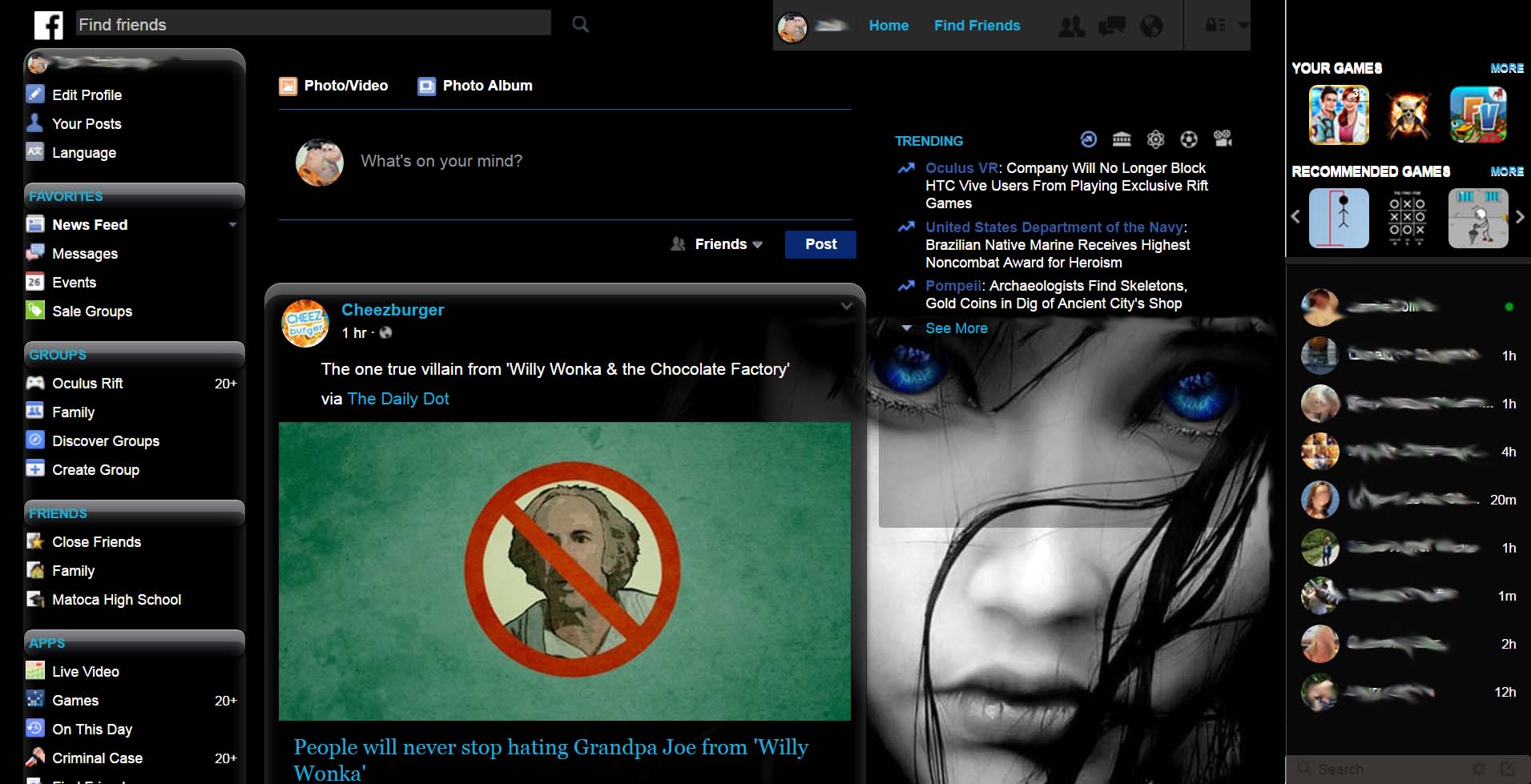Facebook Trending for dark rooms