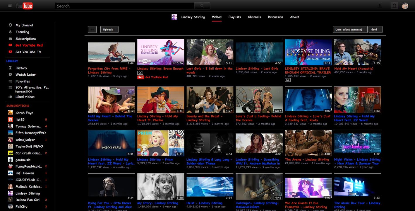Youtube for dark rooms