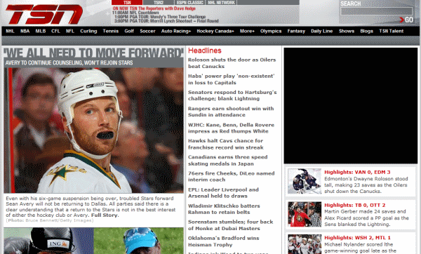 TSN.ca cleanup