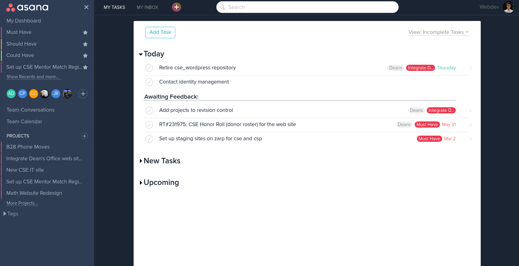 Asana dark theme