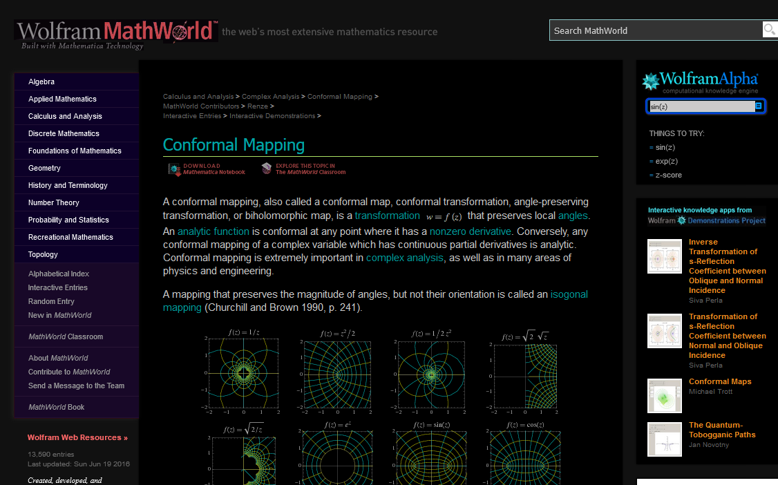 Wolfram MathWorld Dark