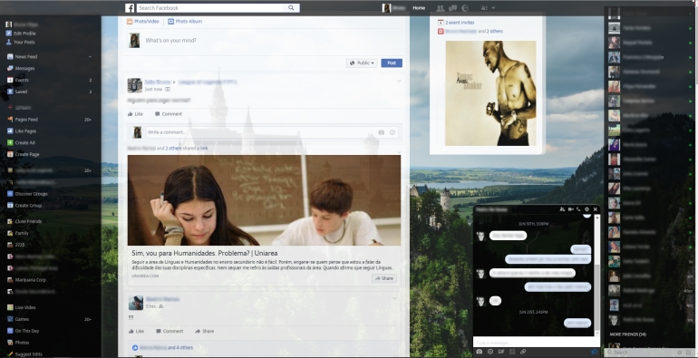 Facebook 2016 modern design (no-ads) modern chat+