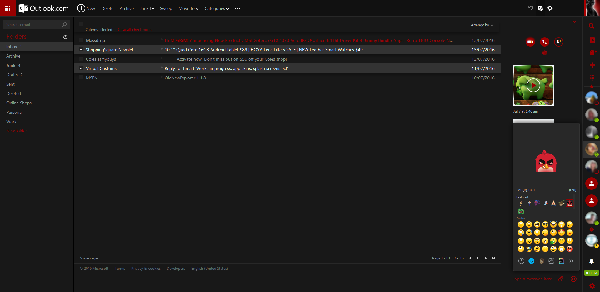 Outlook Blackout Customize it your way!