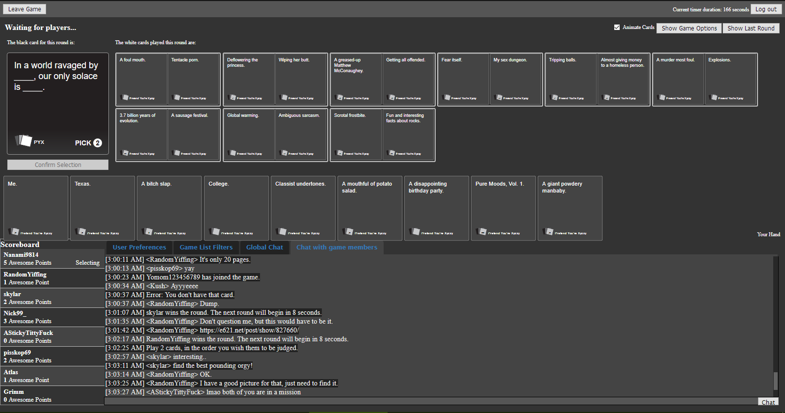 Pretend You're Xyzzy Dark Mode