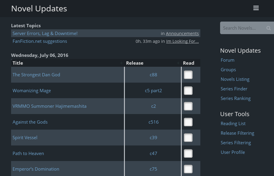 Unclutter NUpdates