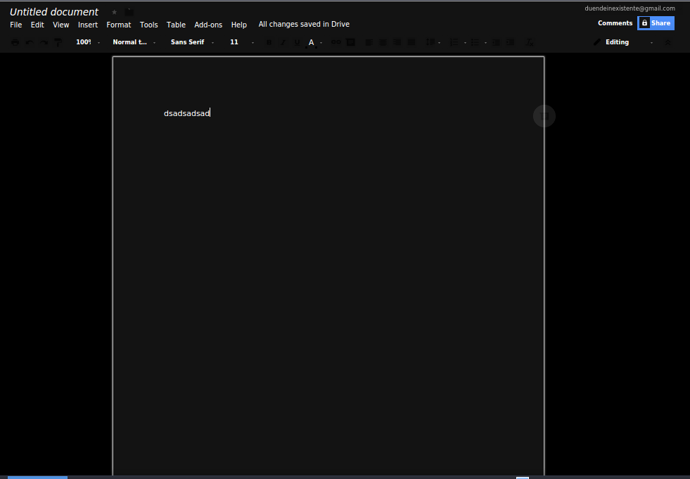 Black Google Docs