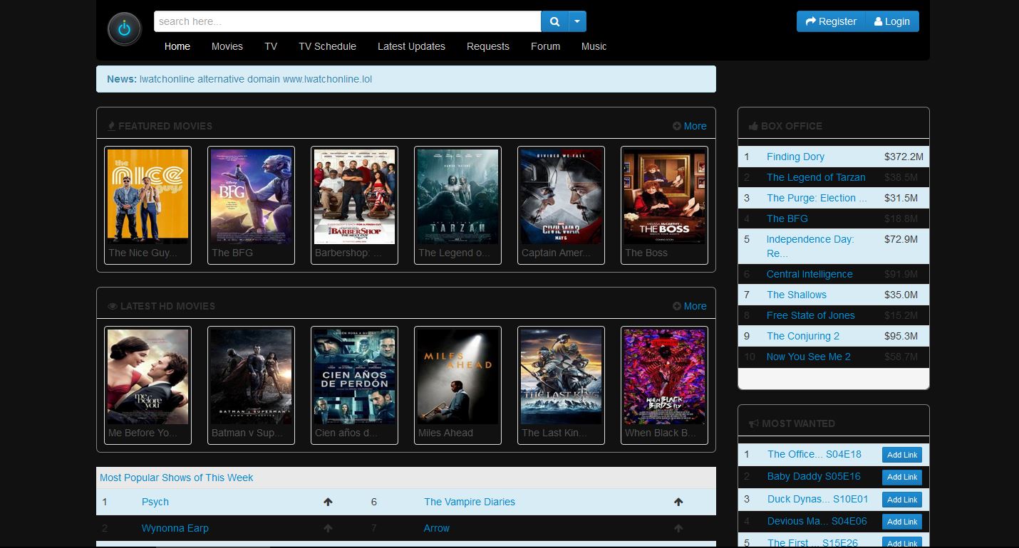 Iwatchonline Dark theme