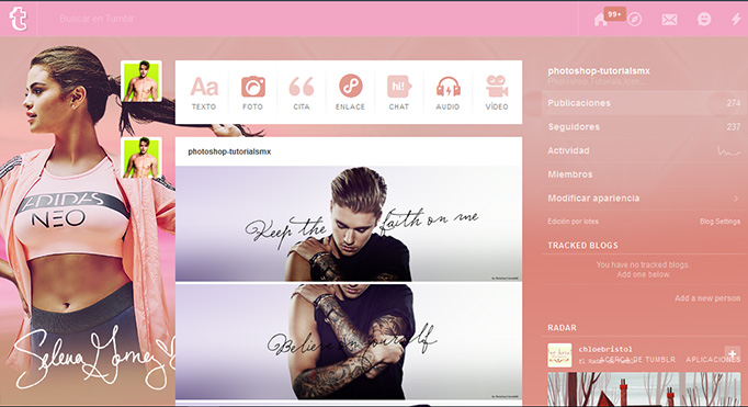 Theme @Selenagomez | Photoshop-Tutorials MX