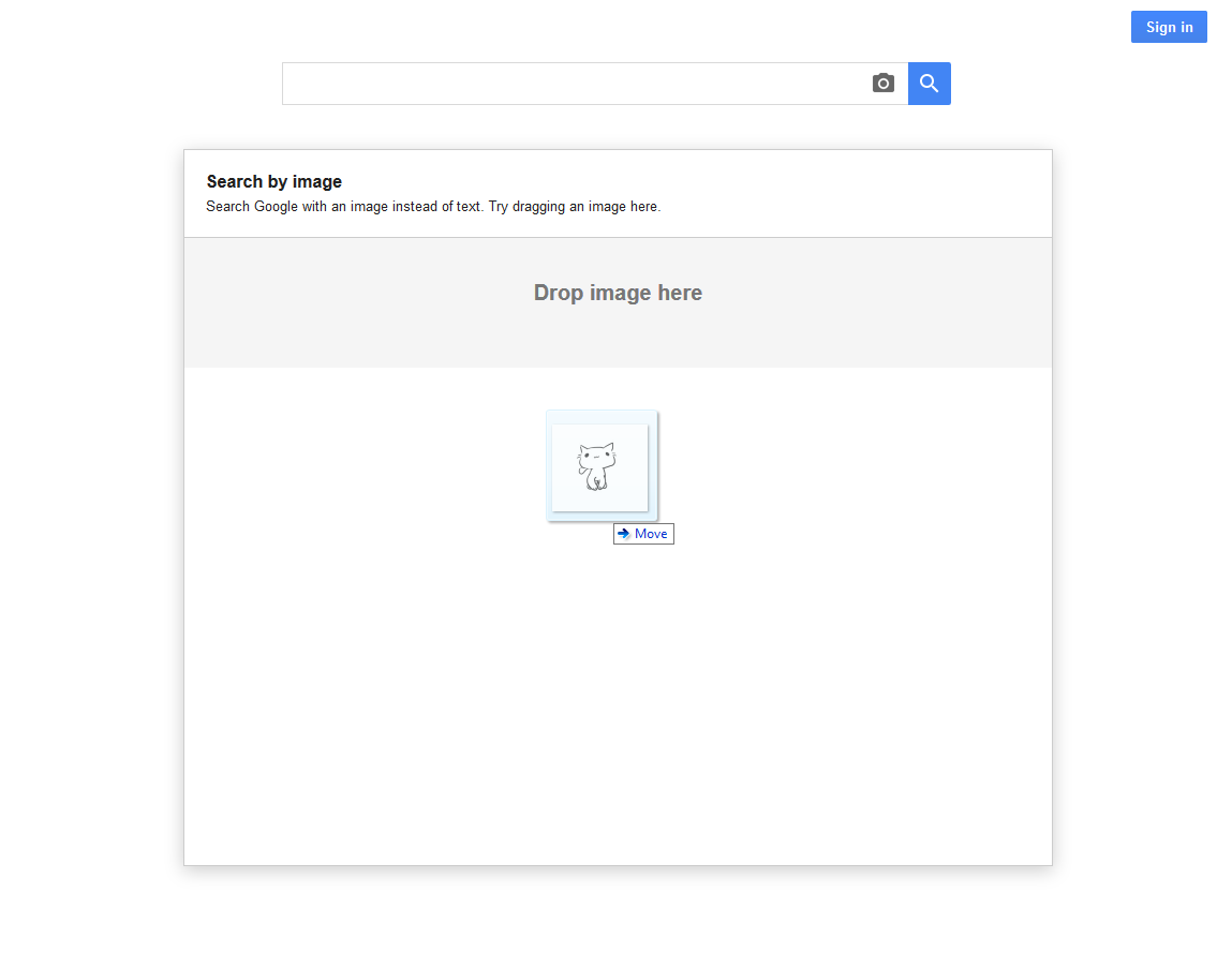 Custom Size Google Reverse Image Search Box