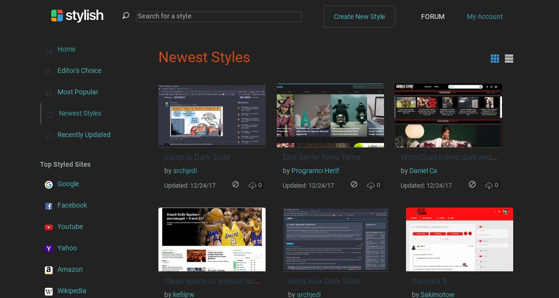 GLOBAL Dark Style: Wombat Style (Firefox/Mozilla)