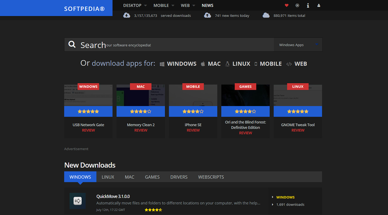 Softpedia - Dark Version