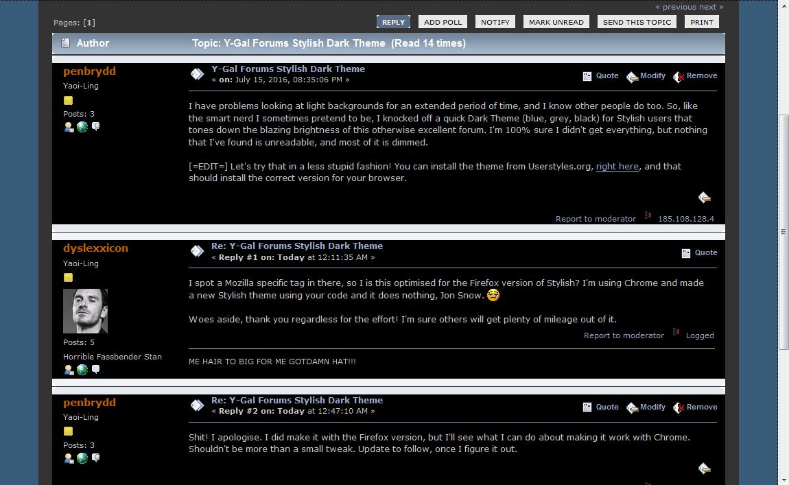 Y-Gal Forums Dark