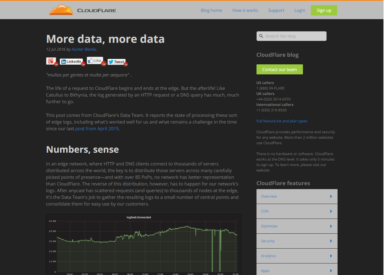 Dark Cloudflare blog