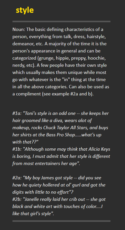 Urban dictionary, minimalist dark with some orange