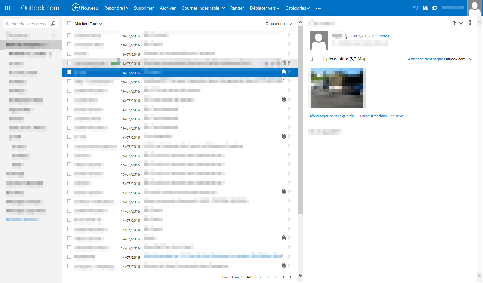 Outlook Compact Message List