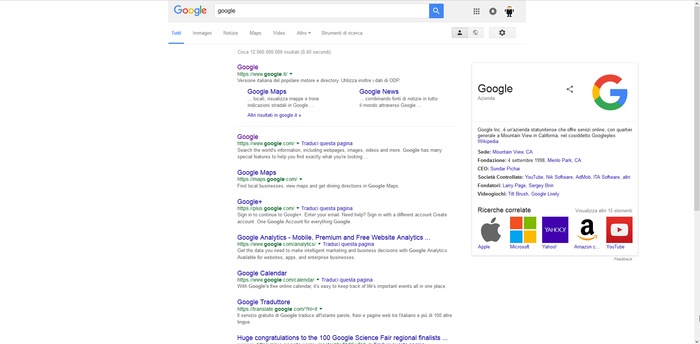 Google at Center -  Google Centered Results
