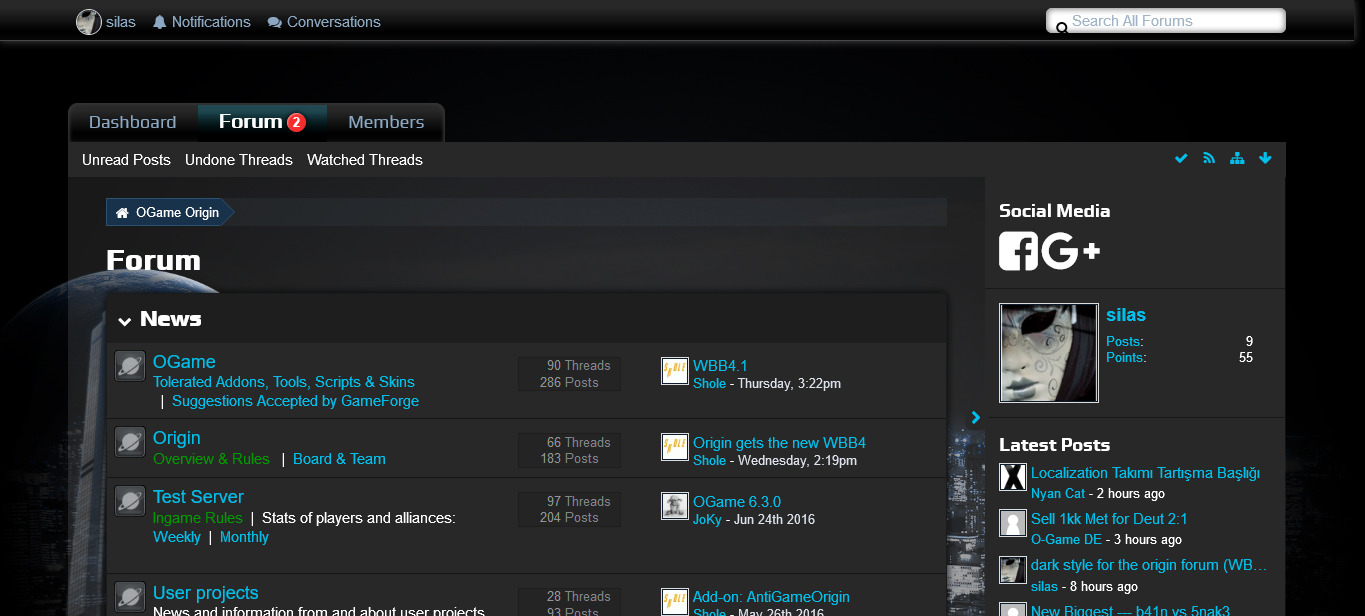 OGame WBB4.1 - Dark style