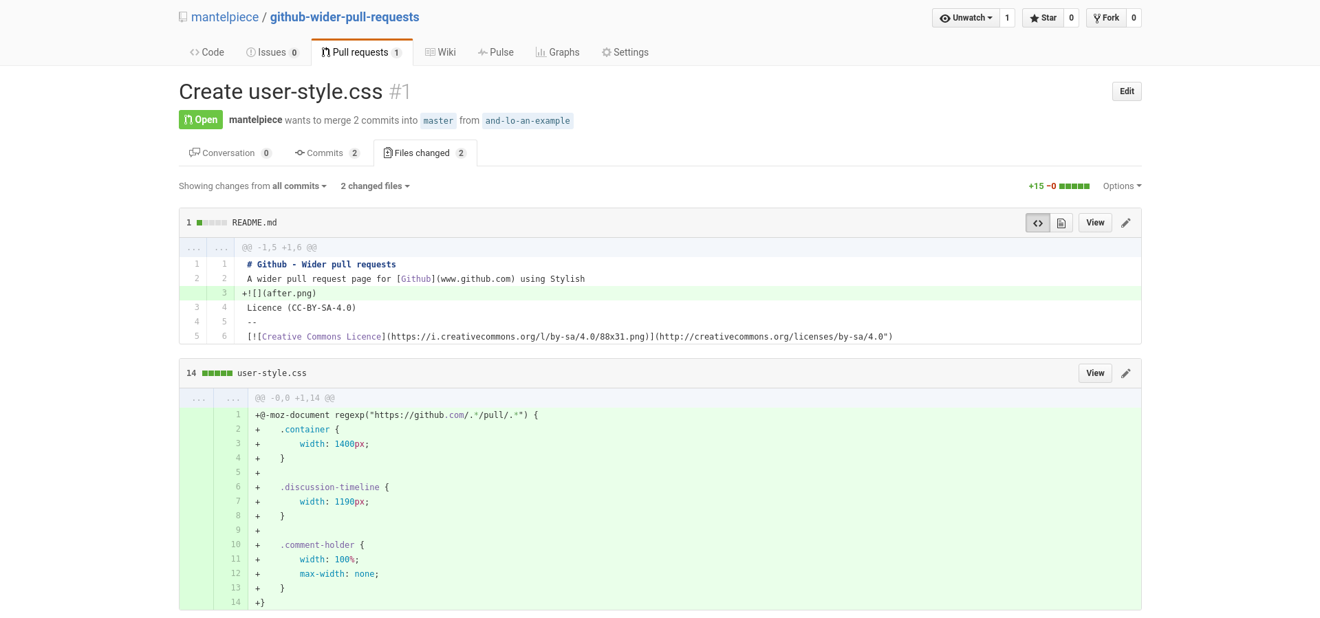 Wider Github pull requests