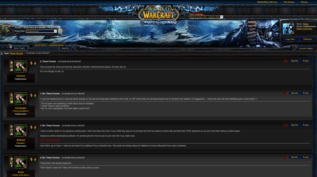 World of Warcraft - Remove Advertisements