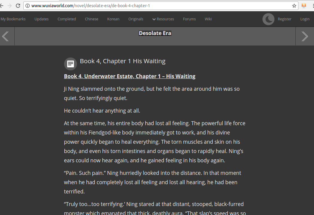 wuxiaworld Dark Mode (Tablet Ready)