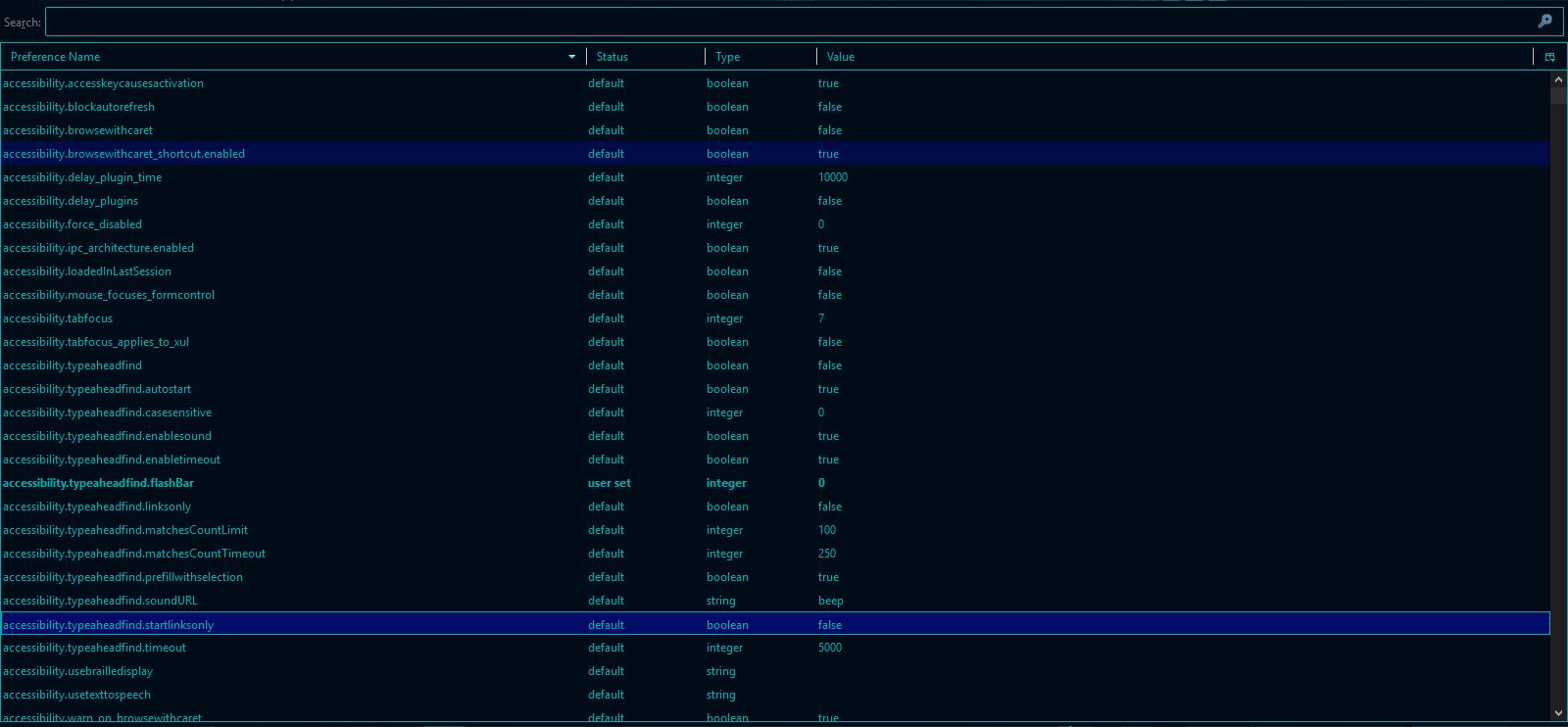about:config (Dark Blue)