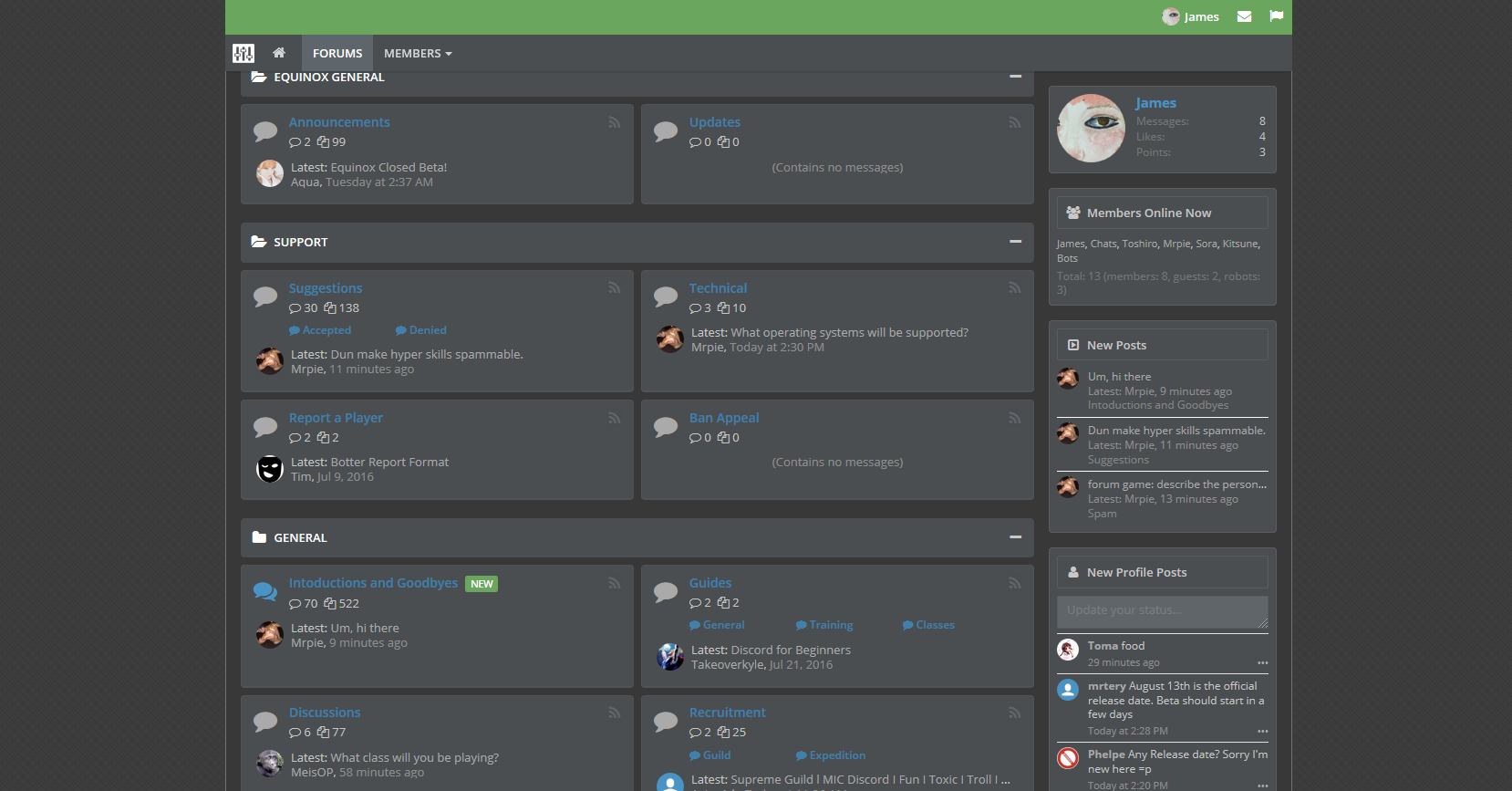 Equinox Forums - Dark theme