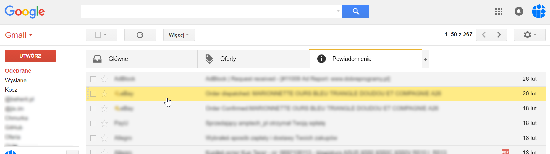 Gmail - Highlighting a row