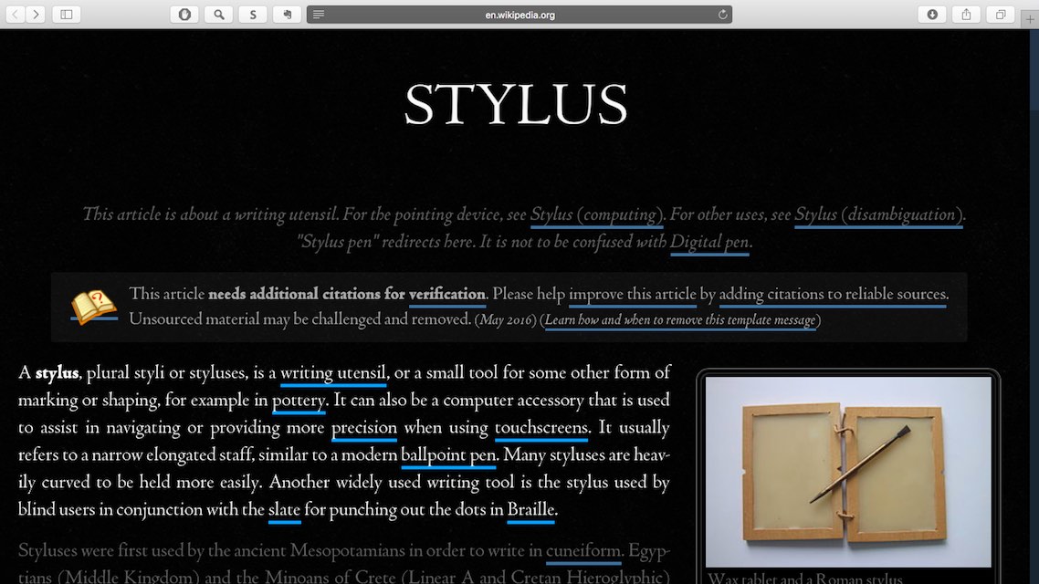 Wikipedia Dark Paper — Responsive Sidebar