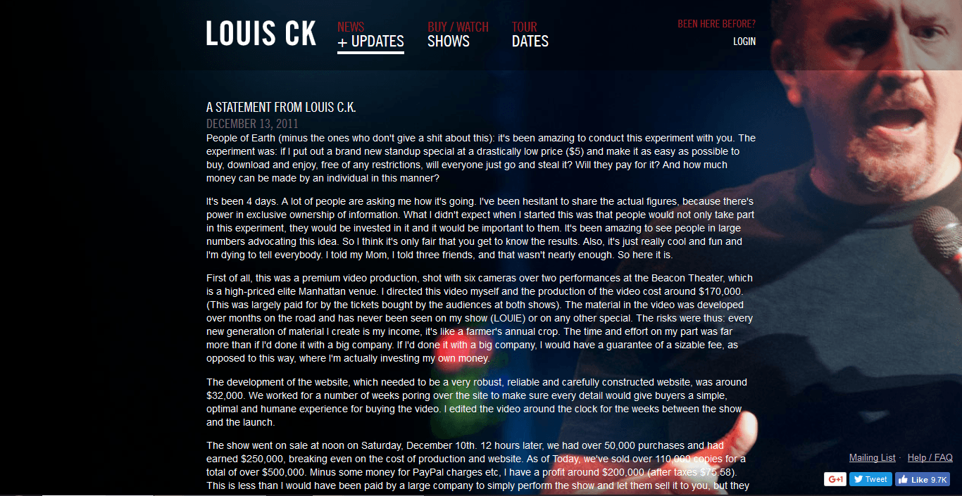 LouisCK News/Blog - More readable