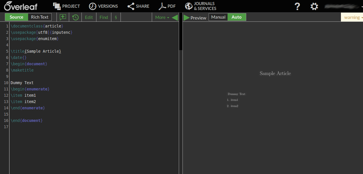 Overleaf Dark