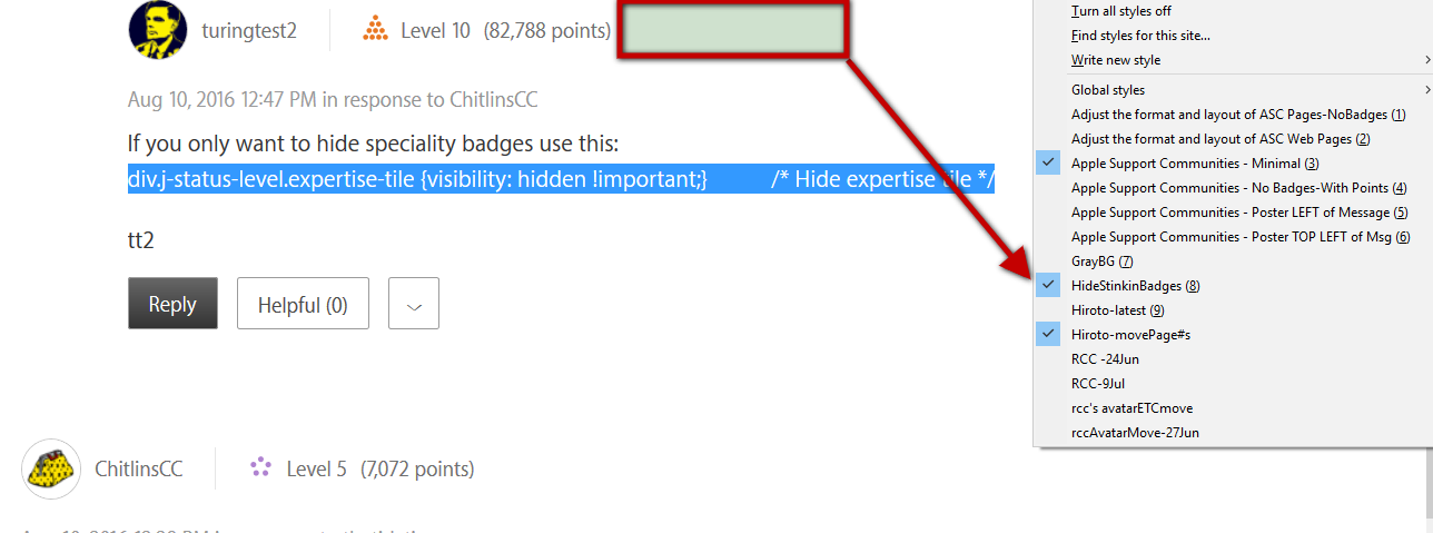 Apple Support Communities - HideStinkinBadges