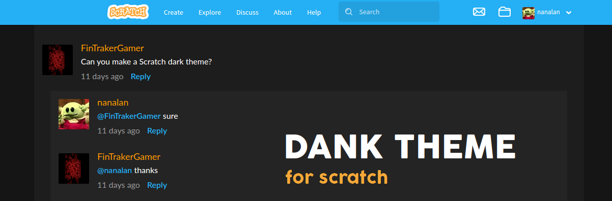 Dank Theme for Scratch
