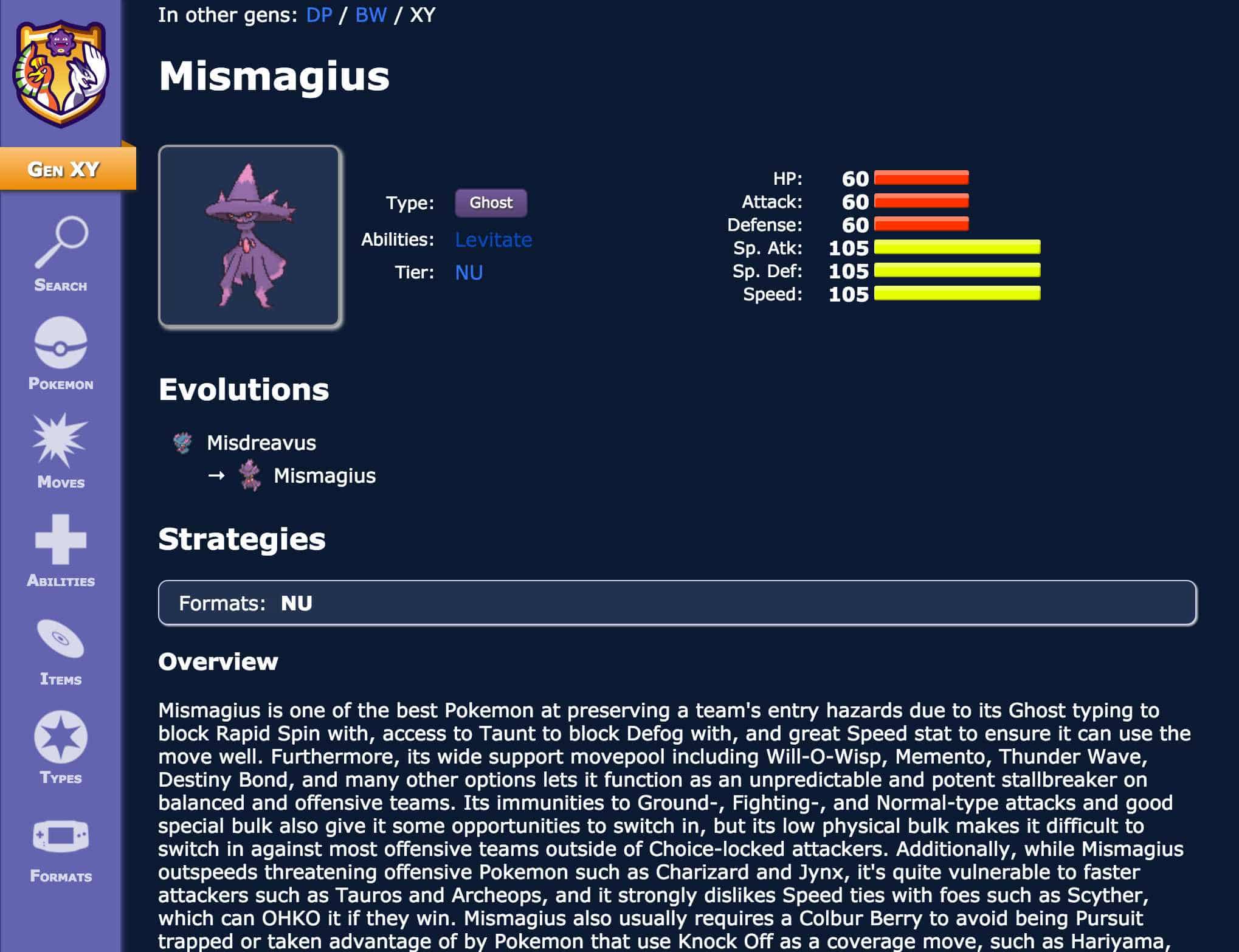 Smogon Dex Dark Blue theme