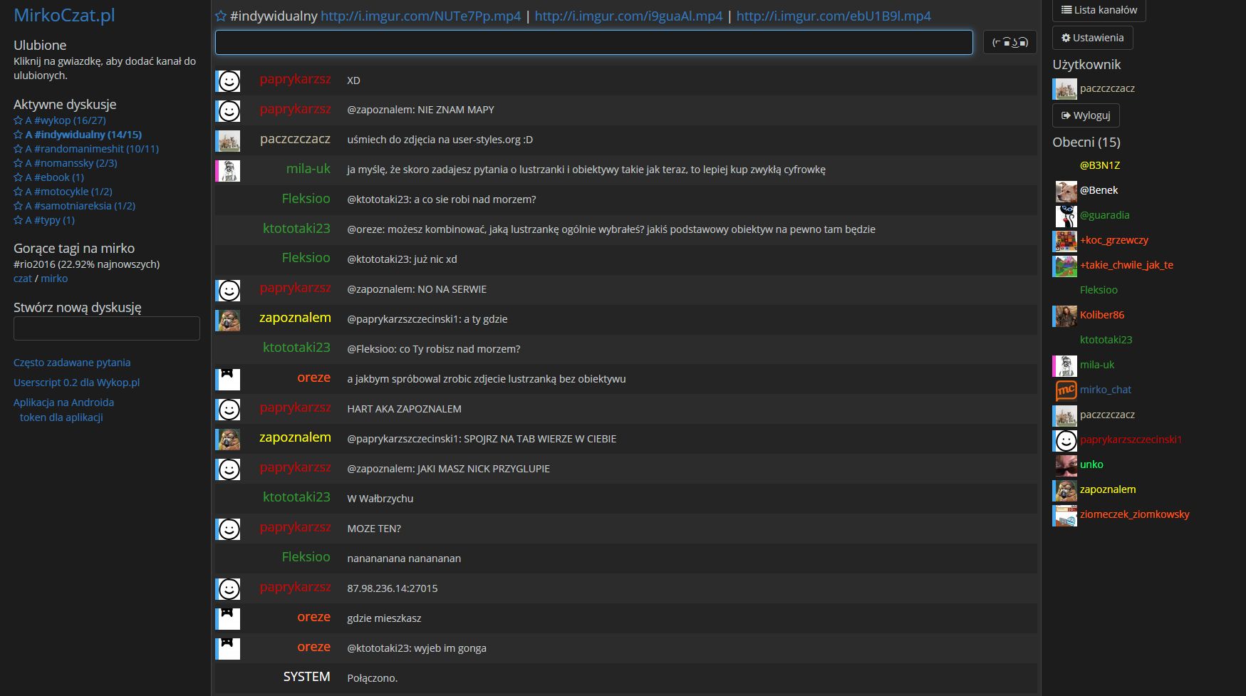 Mirkoczat.pl more readable main chat