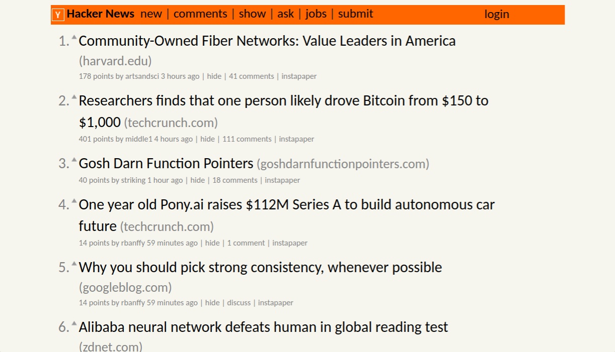 Legible Hacker News