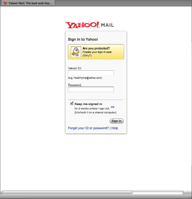 Yahoo! Login - clean
