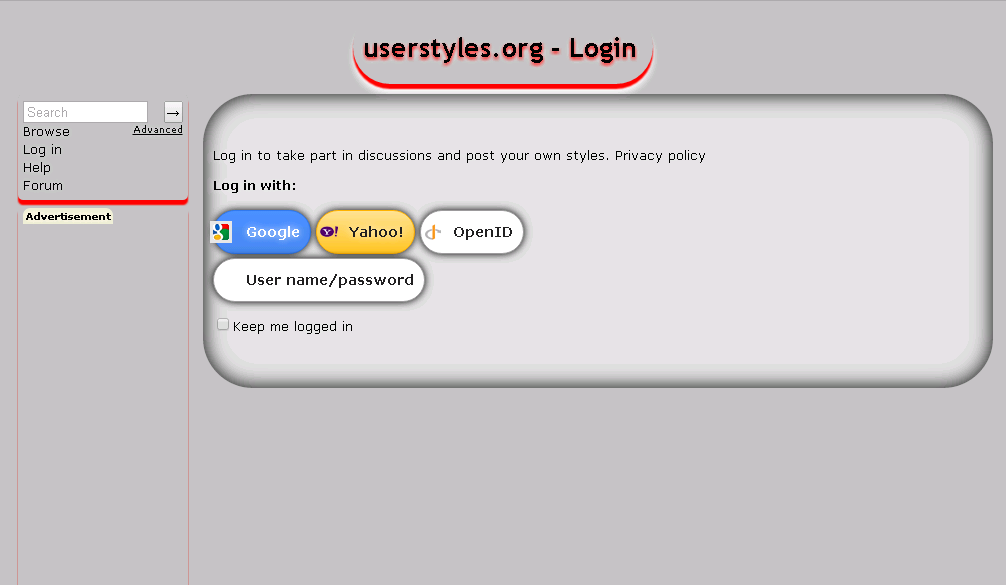 login user style org