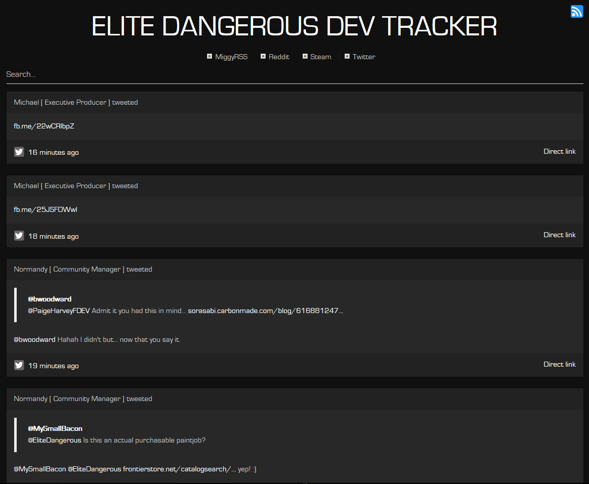 Dark Elite Devtracker