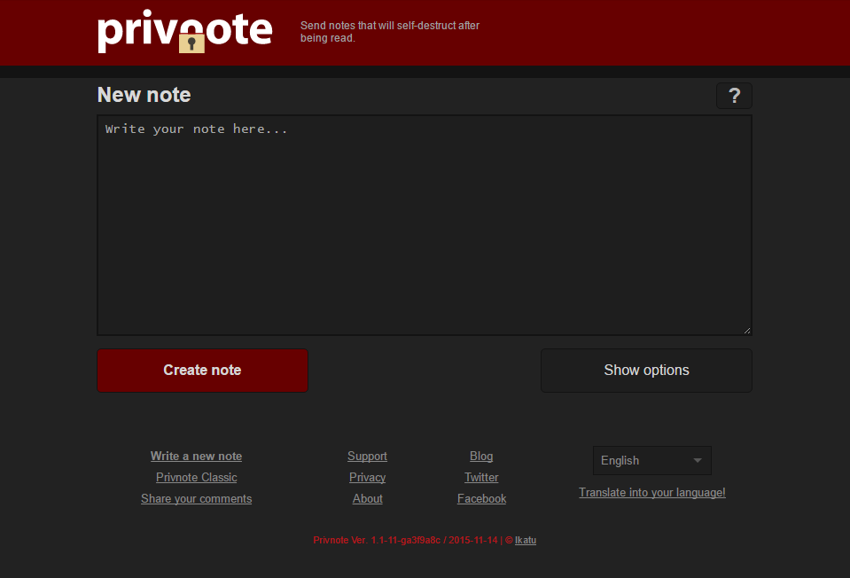 Dark Privnote