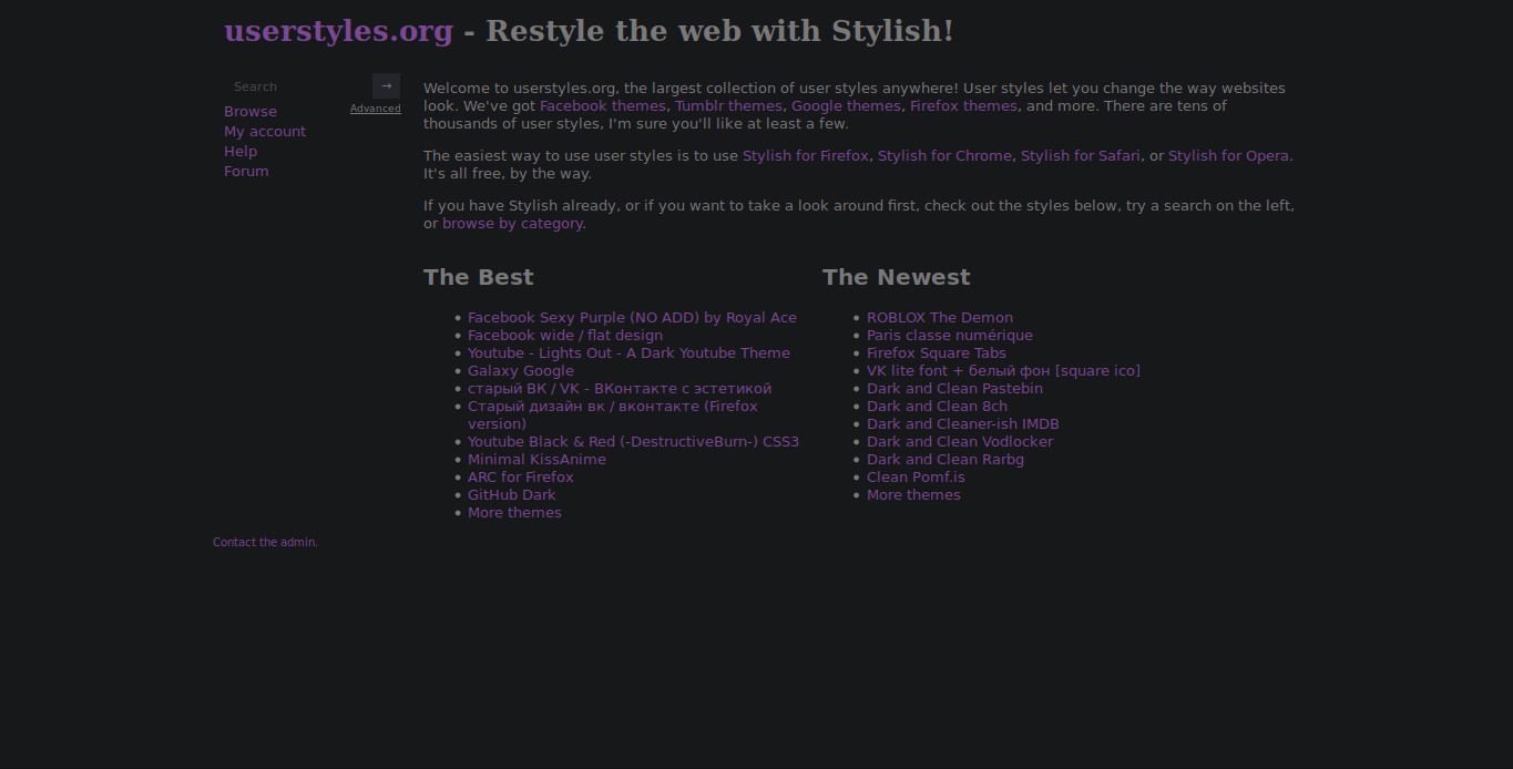 Dark and Clean Userstyles