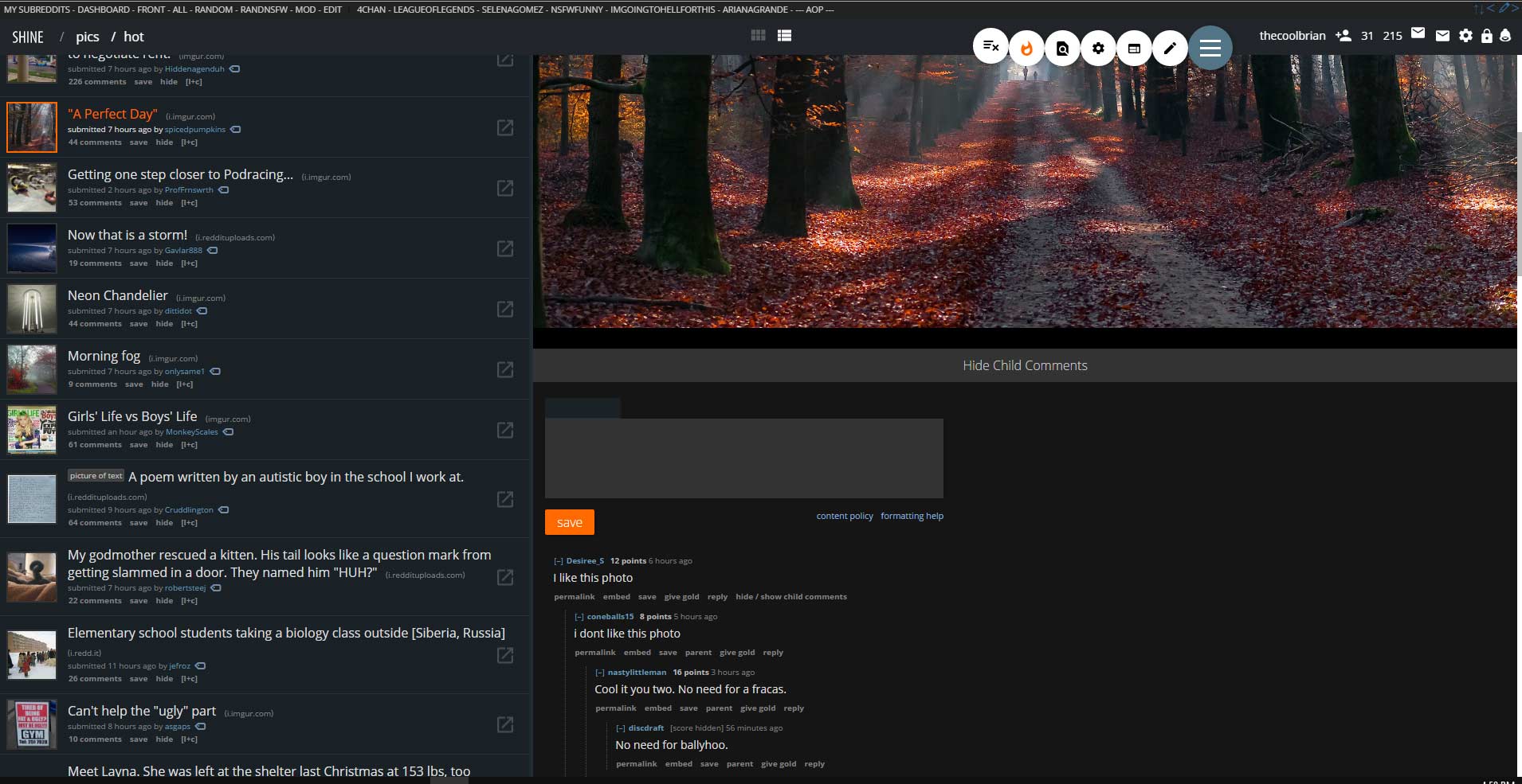 Shine Dark - Reddit Theme (Requires Shine Bright)