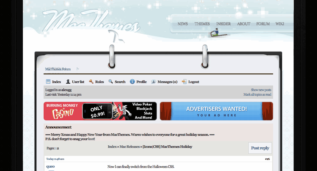 MacThemes2.net Holiday CSS